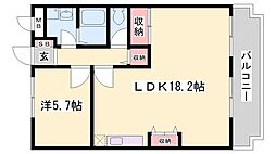 レジデンス英賀保 1LDKの間取図画像