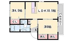 フローラKanki 2LDKの間取図画像
