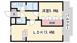ヴィクトリーステージ2 1LDKの間取図画像