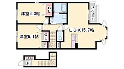 ソレイユ・セタ 2階/-