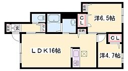 シャーメゾン・サウス加古川 2LDKの間取図画像