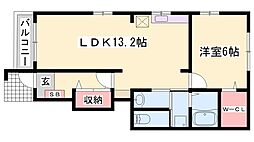 アン・グランジェ 1LDKの間取図画像