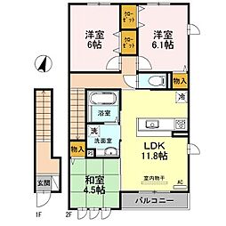 アバンツァート長砂A棟 3LDKの間取図画像