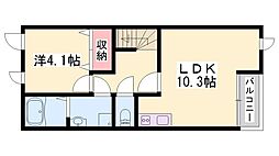アステール 1LDKの間取図画像