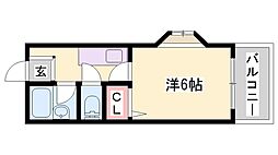 アイランド東今宿 1Kの間取図画像