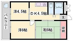 東加古川ハイツ 3DKの間取図画像