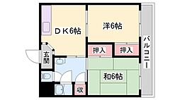 三木グリーンハイツ 2DKの間取図画像