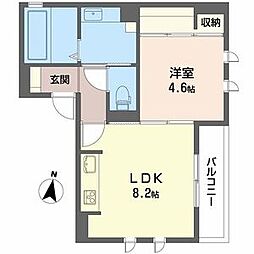 アプリコ 1LDKの間取図画像