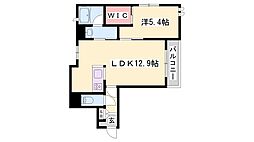 シャーメゾン坂田町 1LDKの間取図画像