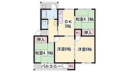 京口団地5号棟 3LDKの間取図画像