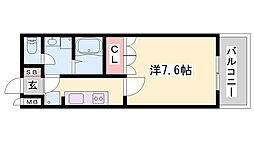 リアン 1Kの間取図画像