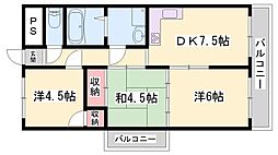 リープラス滝野社 3DKの間取図画像