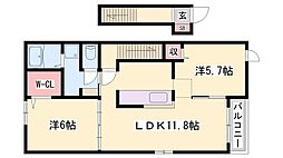 ヌォーヴォドラーゴ2 2LDKの間取図画像