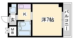 白鷺百番街メゾン白鷺 1Kの間取図画像
