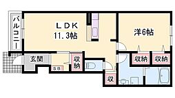 SunlitA1 1LDKの間取図画像