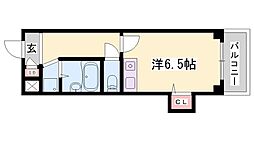 シャトー三和船場 ワンルームの間取図画像
