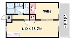 メゾンシキトウ 1LDKの間取図画像