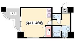 延末アートスカイハイツ ワンルームの間取図画像