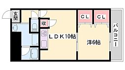 住吉マンション 1LDKの間取図画像