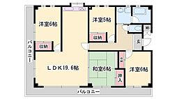 ツインヒルズ広畑 4LDKの間取図画像
