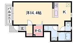カイルア 1Kの間取図画像