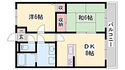メゾン城南 2DKの間取図画像