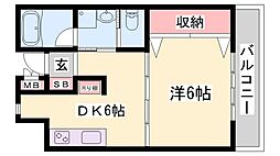 フェザントアイ蒲田 1DKの間取図画像