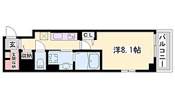 ジュエル3 1Kの間取図画像