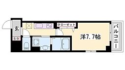 ジュエル3 1Kの間取図画像