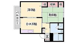 社ステージ 2DKの間取図画像