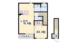 レガーロ阿保イースト 1LDKの間取図画像