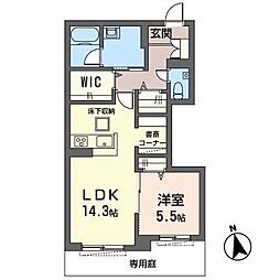 クオリスタ 1LDKの間取図画像