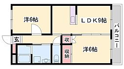 インタービレッジ山崎 2LDKの間取図画像