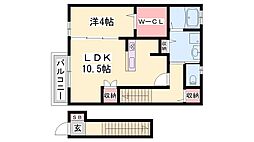 オーシャン三条 1LDKの間取図画像