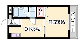 サングレース東今宿 1DKの間取図画像
