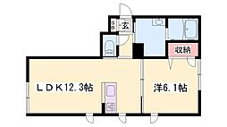 アウローラシエル 1LDKの間取図画像