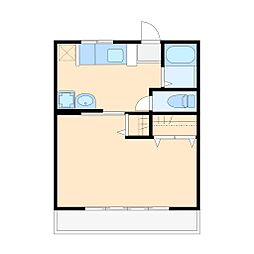 扶桑105 1階1Kの間取り