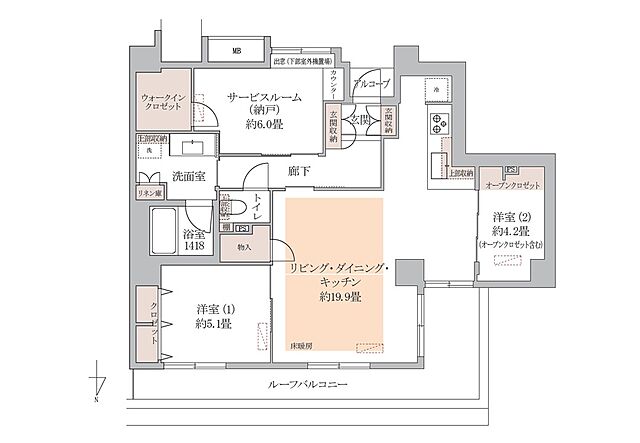 間取り コスモ元浅草 10階/-
