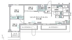 レーベンシティオ浅草ハイセレサ 3LDKの間取図画像