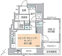 トーキョー・オーディアム日本橋浜町 1LDKの間取図画像