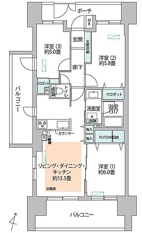 間取り コスモ板橋区役所前 2階/-
