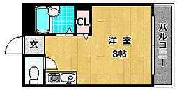 シャンテー長尾家具 ワンルームの間取図画像