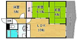 ハイツコスモス 3LDKの間取図画像