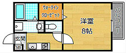 ヴェルデパエーゼ 1Kの間取図画像