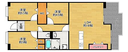 和室を洋室に変更、リビング広々18帖に間取り変更しました!