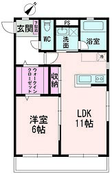 フルール駒沢 1LDKの間取図画像