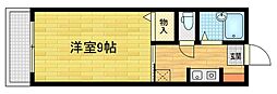 ライフ台原B 1Kの間取図画像
