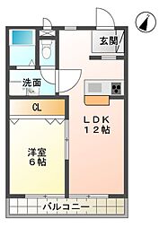 ハイツ・ユウリ 3階1LDKの間取り