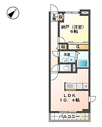 近江鉄道八日市線 八日市駅 バス9分 東沖野2丁目下車 徒歩2分の賃貸アパート 2階1LDKの間取り