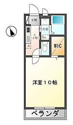 ハイツAKUA 1Kの間取図画像